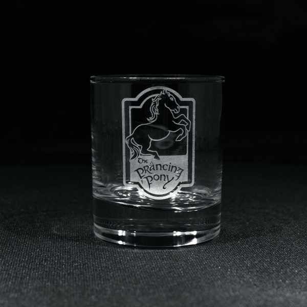 Prancing Pony Glass | Lord of The Rings | Water | Wine | Whisky | Beer | Gift | Laser Engraved