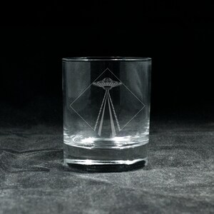 UFO Beam Glass | Water | Wine | Whisky | Beer | Gift | Laser Engraved | Personalized