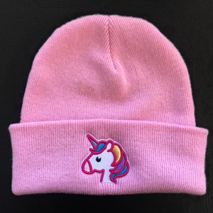 Unicorn Beanie Pink 3D Embroidery