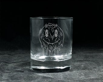 Scary Smiley Glass | Halloween | Zombie | Wine | Whisky | Beer | Gift | Birthday | Wedding | Laser Engraved