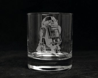 R2-D2 Glass | Star Wars | Water | Wine | Whisky | Beer | Gift | Laser Engraved