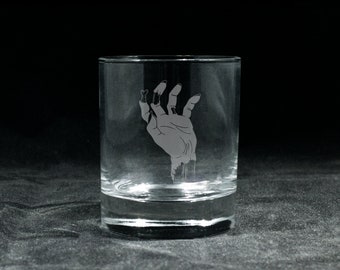 Zombie Hand Glass | Halloween | Spooky | Wine | Whisky | Beer | Gift | Laser Engraved