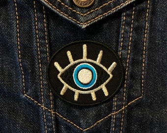 Evil Eye Black Iron on Patch