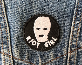 Riot Girl Black Iron on Patch