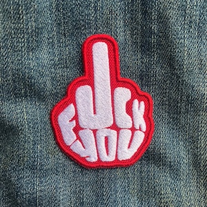 Fuck You Red White Iron on Patch