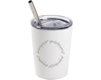 Cup With Straw 240 ml | Insulated Tumbler | Travel Mug | Lord of The Rings | LOTR | Gift | Laser Engraved