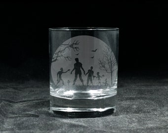 Zombie Glass | Halloween | Wine | Whisky | Beer | Gift | Birthday | Wedding | Laser Engraved