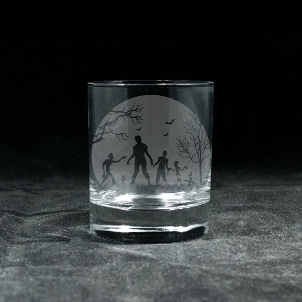 Zombie Glass | Halloween | Wine | Whisky | Beer | Gift | Birthday | Wedding | Laser Engraved