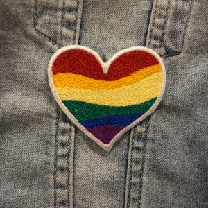 Rainbow Heart Gay Pride Iron on Patch