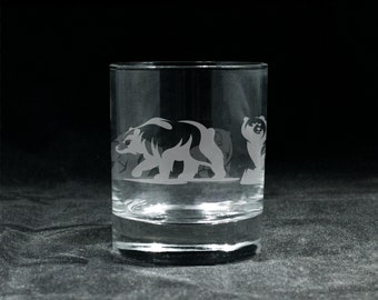 Bear Glass | Water | Wine | Whisky | Beer | Gift | Laser Engraved | Personalized