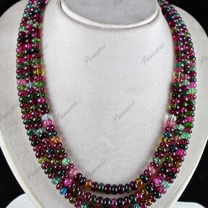 Certified Multi Tourmaline Round Beads Necklace – 8 mm, 832 Carats A+ Grade Natural Gemstone Strand