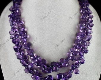Natural Purple Amethyst Beaded Teardrop 2 L 1003 Ct Gemstone Finest Necklace