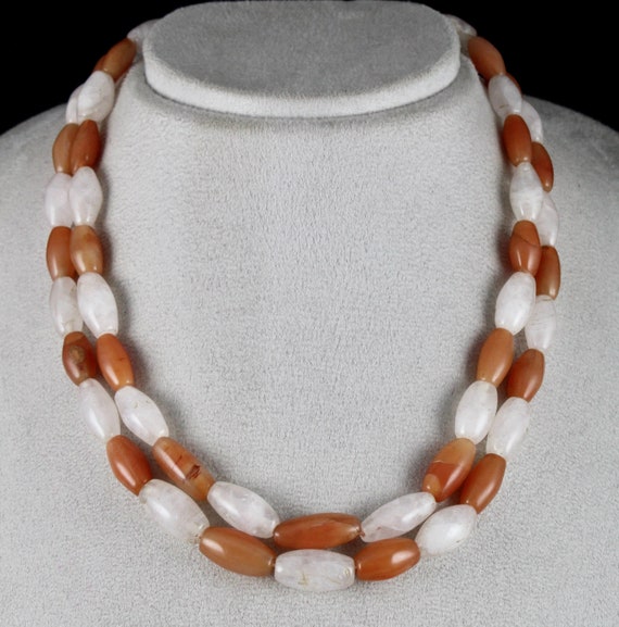 Handmade Natural Semi Precious Quartz Beads 2 Lin… - image 1