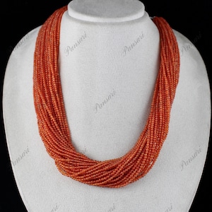 Natürliche Orange Karneol Perlen Halskette - 32 Linie Edelstein 789 Ct Modeschmuck