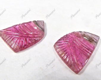 Natural Pink Tourmaline Carved 15.93 Ct Gemstone for Earrings