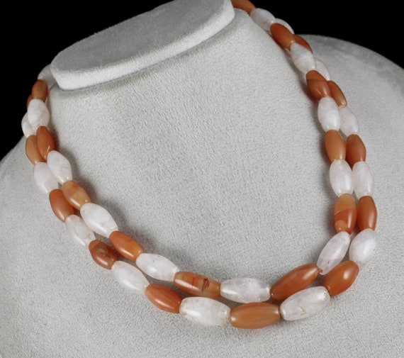 Handmade Natural Semi Precious Quartz Beads 2 Lin… - image 3