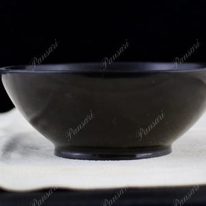 Black Jade Hand-Carved Bowl 930ct 4&quot; Natural Gemstone Home Decor Gift