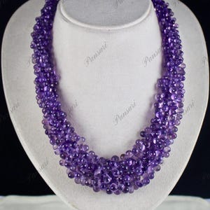 Natürliche Amethyst Perlen Teardrop 1005 Ct Lila Edelstein Halskette