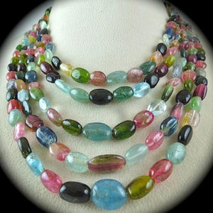 Best Colors.. 877 Carats Natural AQUAMARINE Multi TOURMALINE Long Beads ...