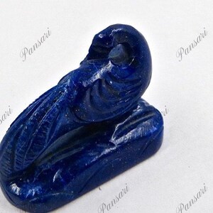 Lapis Lazuli Peacock Carving 21mm 46ct Hand-Carved Gemstone for Home Decor