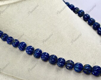 Collana con lapislazzuli e pietre preziose blu rotonde naturali Collana con lapislazzuli e pietre preziose blu rotonde naturali
