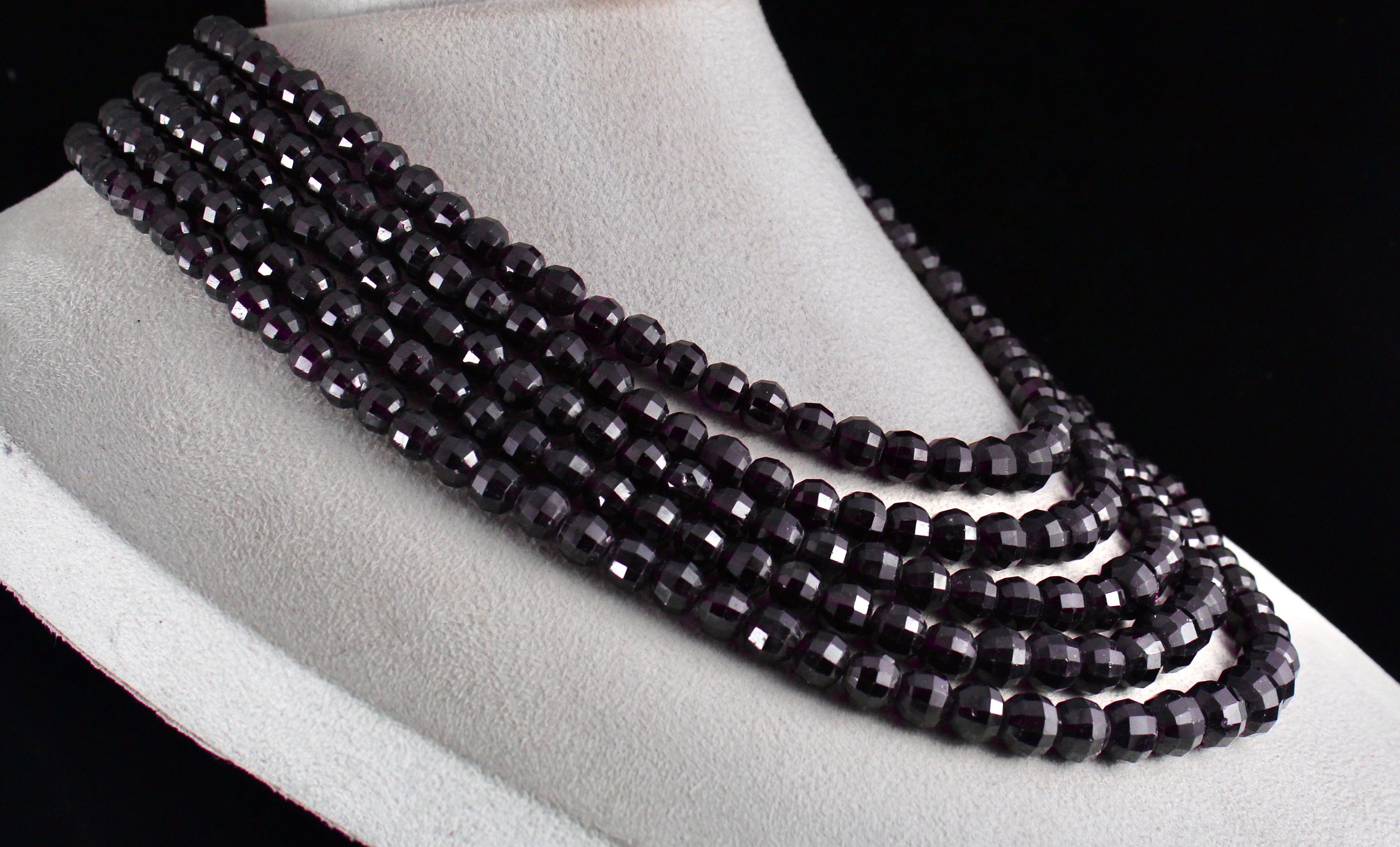 Natural Beaded Necklace 5 Line 1859 Carats Round Etsy UK