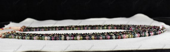 Natural Multi-Color Tourmaline Round Bead Necklac… - image 8