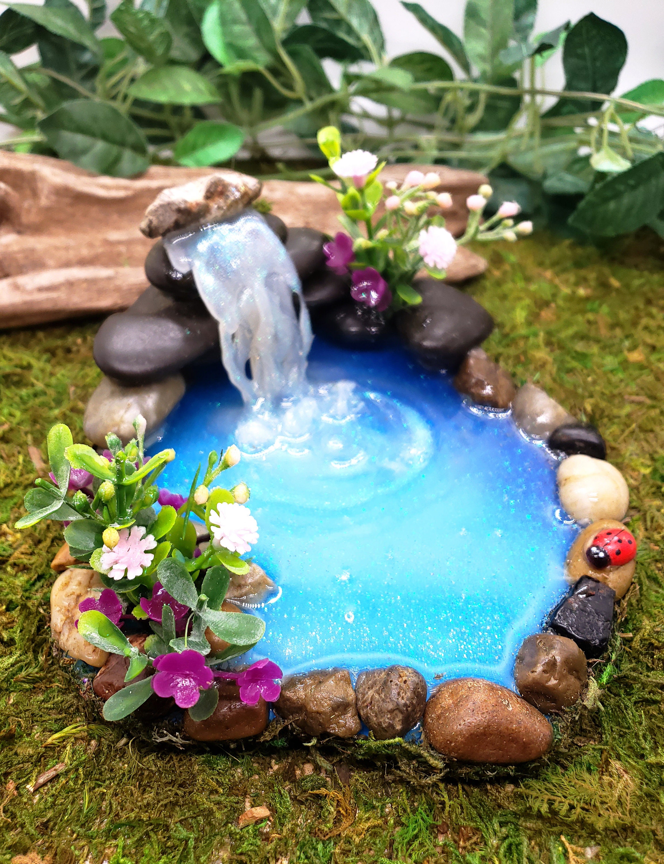 Felswand Feengarten teich mit Wasserfall MiniaturTeich Etsy