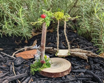 Fairy Garden Swing, Magic Custom Fairy Garden Swing, Miniature Fairy Garden Swing, Personal Fairy Garden Swing, Fairy Garden Swing