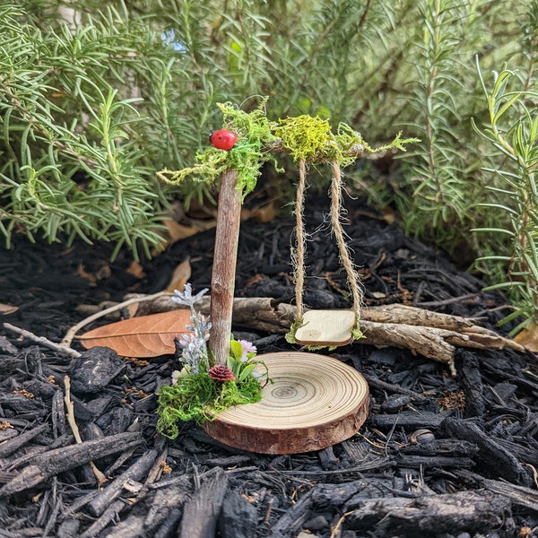 Fairy Garden Swing, Magic Custom Fairy Garden Swing, Miniature Fairy Garden Swing, Personal Fairy Garden Swing, Fairy Garden Swing