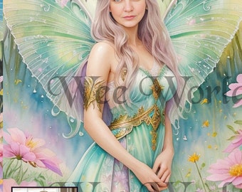 Custom Fantasy Watercolor Portrait on Canvas from Your Own Photo, Custom Fantasy Portrait, Fantasy Fairy Portrait, Watercolor Custom Photo