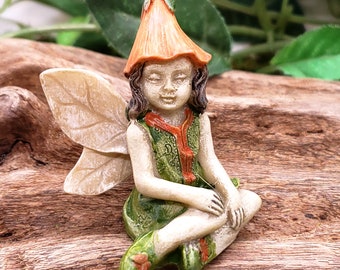 Fairy Figurine, fairy garden accessory, sitting fairy figurine, sitting fairy, resin fairy figure, resin fairy, miniature garden supplies