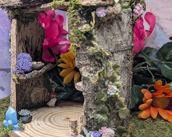 Large Fairy House, Handmade Fairy House, Woodland House, Doll House, Fairy Furniture, Handmade Whimsical Fairy House