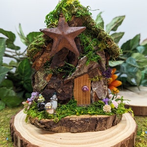 Mini Handmade Natural Fairy House for your Fairy Garden or Tiny Garden with Fairies or Gnomes - Wood Indoor Fairy House