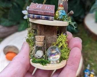 Mini estantería de hadas, accesorios para jardín de hadas, estantería de jardín de hadas, muebles de hadas, miniaturas de jardín de hadas, estantería de hadas