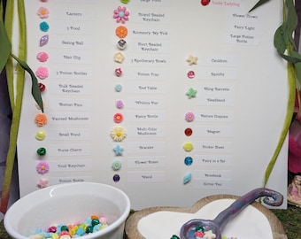 Mystery Fairy Trinket Scoops: Little scoops full of Whimsical Goodies, Fairy Charms, Bracelets, Ponds, Mushrooms, Potion Trays, and More!