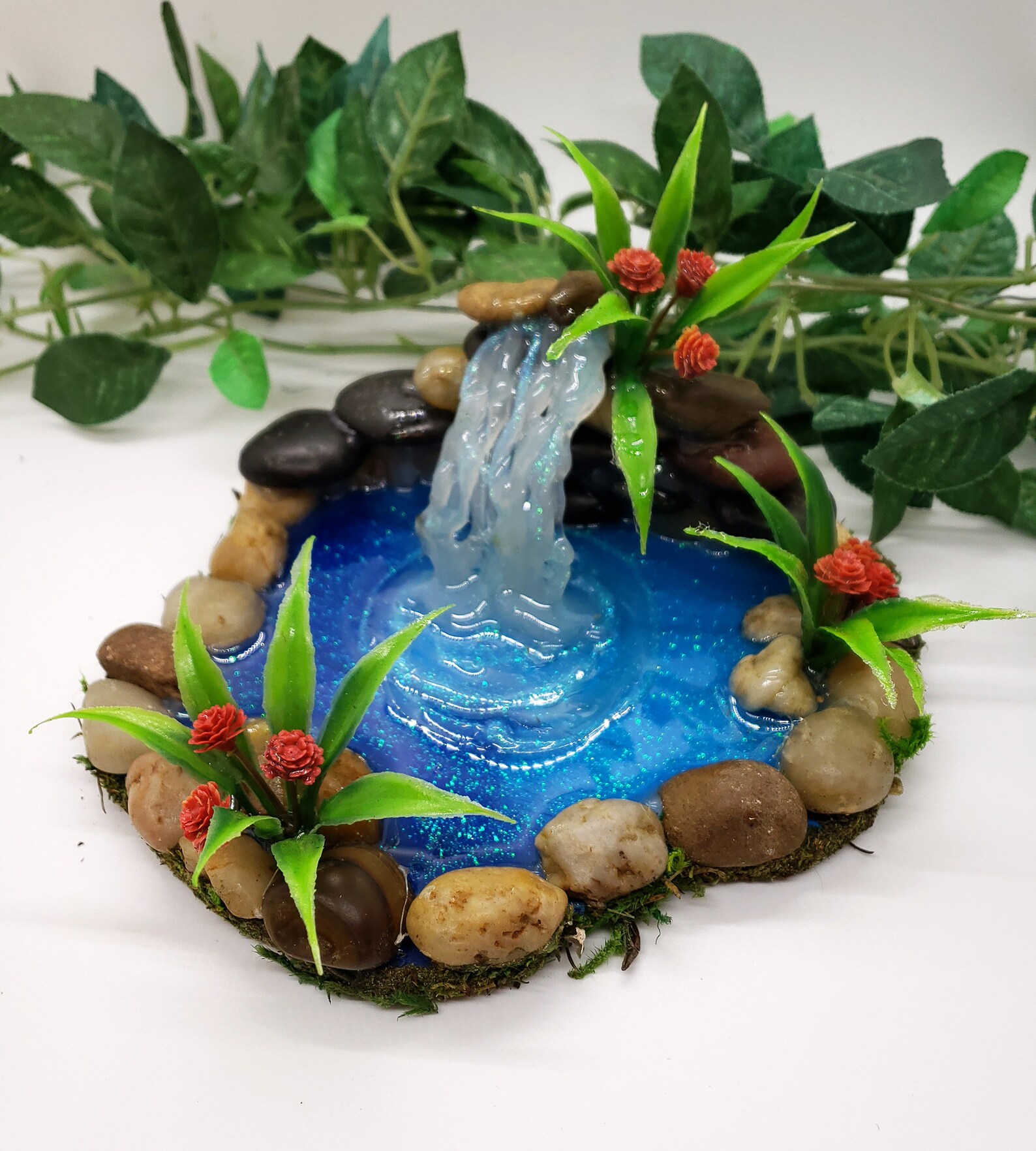 Felswand Feengarten teich mit Wasserfall MiniaturTeich Etsy