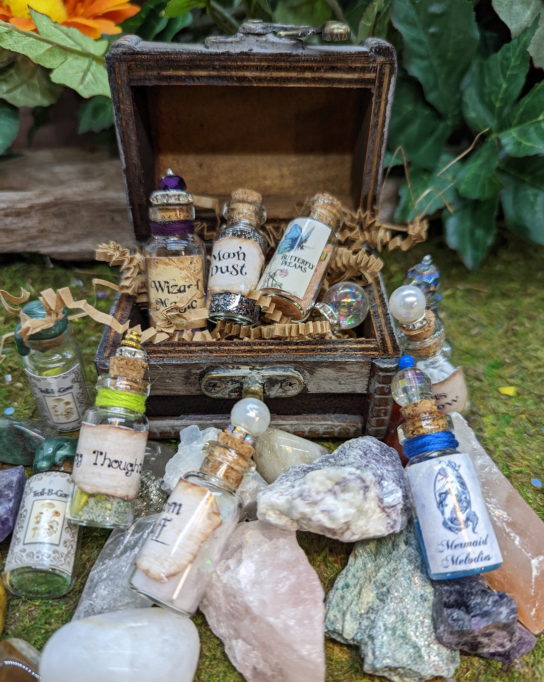 Magic Fairy Mini Potion Bottle Treasure Box, Fairy Garden Magic Potion ...