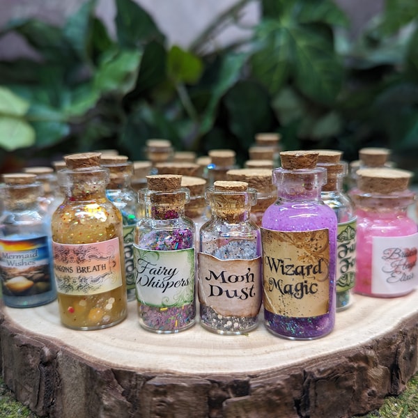 3 or 5 Mini Potion Bottles, Fairy Miniature Bottles, Magic Mini Fairy Potions, Magic Fairy Kit, Miniature Potions, Mini Fairy Potion Bottles