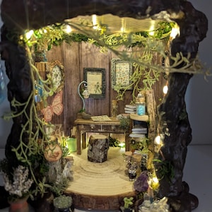 Miniature Fairy Potion Room: Handmade Enchanted Scene, Fairy Garden Decor