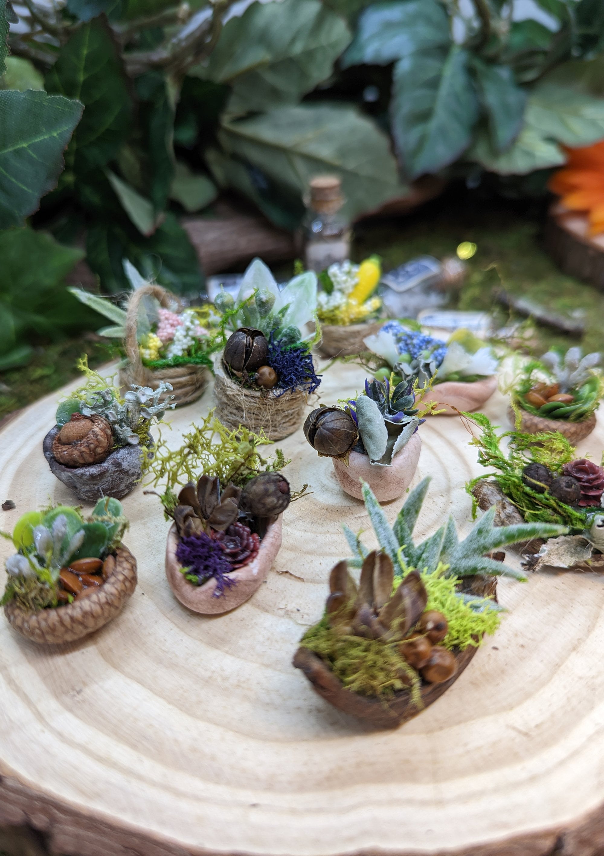Handcrafted Fairy Garden Apothecary Bowls: Miniature Potion Herbs (set of 3  or 5) - Etsy, image size:2000x2833