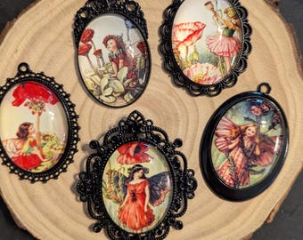 Victorian Fairy Cameo Pendant Necklace: Vintage Style Filigree