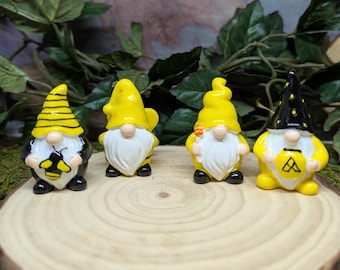 Miniature Bee Gnome Figurine: 2" Fairy Garden Decor