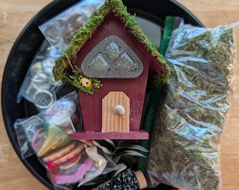 Glowing Window Fairy House Kit: Miniature Garden Accessories