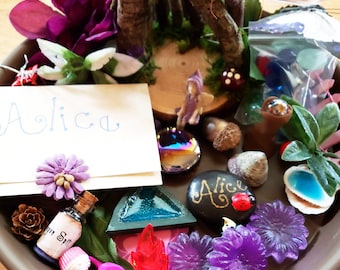 OOAK Fairy Garden Starter Kit: Miniature House, Stones & Natural Elements