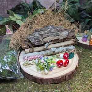 DIY Fairy House for Your Fairy Garden or Miniature Nature Setting, Includes Everything to Make your own Wood Indoor or Outdoor Fairy House