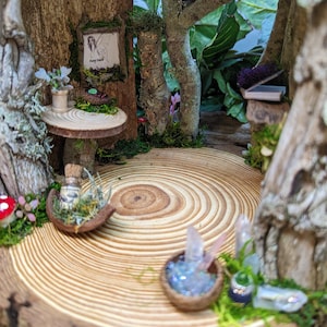 Deluxe Fairy Garden House w/ Personal Fairy Portrait, Fairy House Handmade, Fairy, Woodland House, Fairy Furniture, Miniature Fairy Home