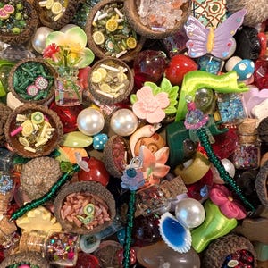 Scoop of Fairy Garden Trinkets and Fairy House Accessories, Fairy Confetti Scoop for Your Fairy Garden or Whimsical Diorama, Fairy Trinkets