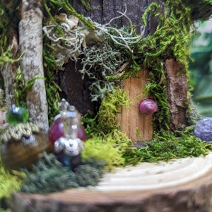 Miniature Handmade Fairy House: Natural Wood Garden Decor