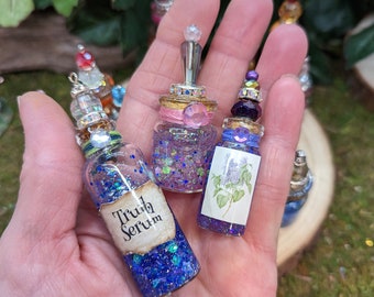 3 or 5 Mini Potion Bottles, Fairy Miniature Bottles, Magic Mini Fairy Potions, Magic Fairy Kit, Miniature Potions, Mini Fairy Potion Bottles